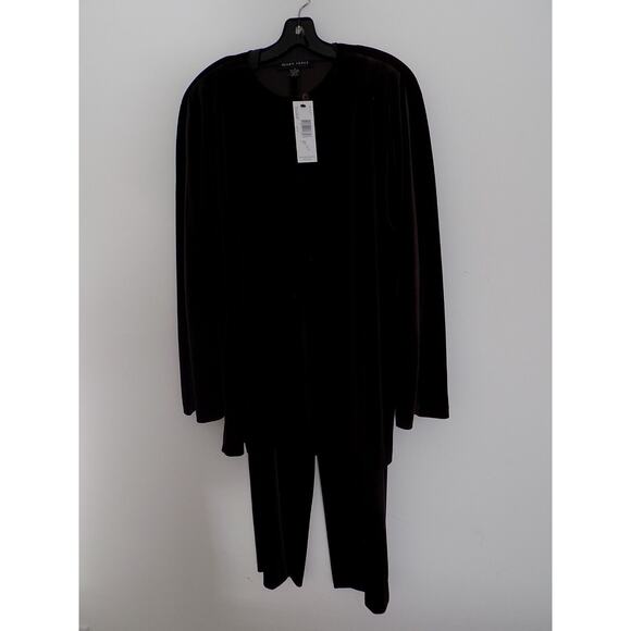 Linda Allard Ellen Tracy velvet jacket and pants set size 16 NWT - Picture 2 of 12